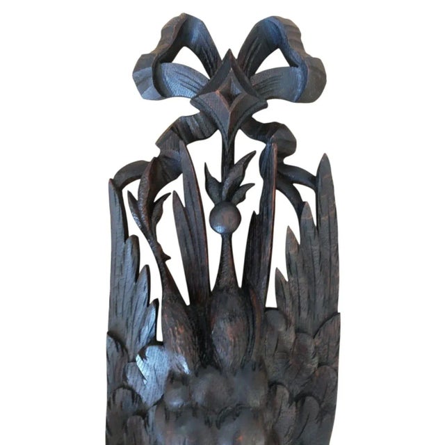 Wood Antique Black Forest Wall Ornaments in Hand-Carved Walnut, 19th Century, Set of 2 For Sale - Image 7 of 10