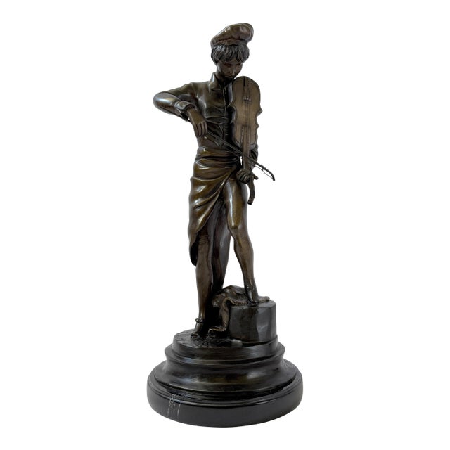 Bronze Sculpture of Violinist – 21" For Sale