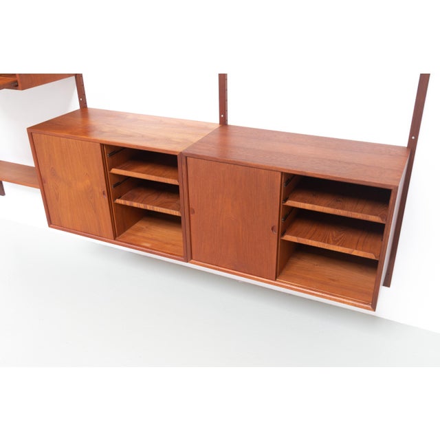 Danish Modern 3-Bay Modular Teak Wall Unit by Poul Cadovius for Cado, 1960s. For Sale - Image 6 of 18