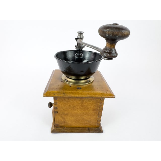 Vintage Peugeot Frères Wooden Manual Coffee Grinder, France For Sale - Image 10 of 16