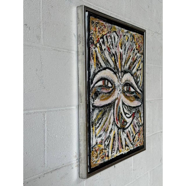 Mid 20th Century Original Abstract Expressionist Textured Framed Canvas Painting Vintage Mid-Century Modern For Sale - Image 5 of 9