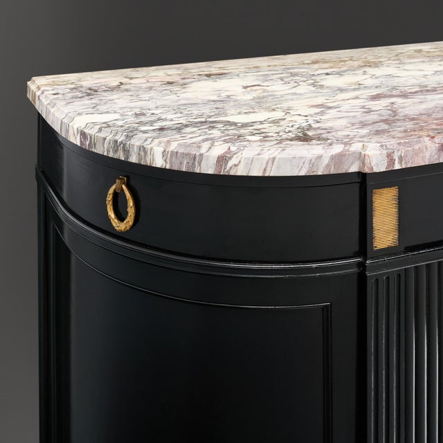 Black Late 19th Century Louis XVI Demilune Buffet For Sale - Image 8 of 9