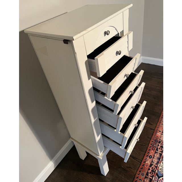 Wood Standing Jewelry Armoire With Side Doors, 6 Drawers & Top Storage. By Nathan For Sale - Image 7 of 10