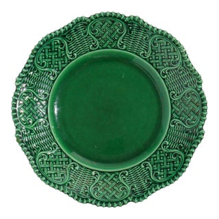 English Majolica Dessert Plate, C. 1840 For Sale