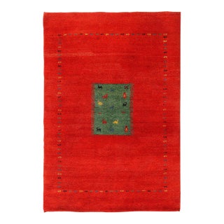 Pasargad DC Red Fine Hand Knotted Gabbeh Rug For Sale