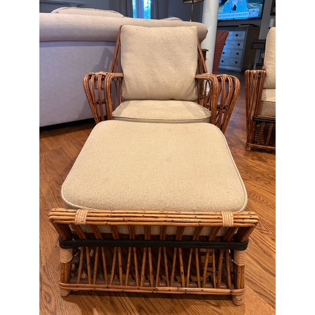 1940s Roosevelt Chairs and Ottoman For Sale - Image 14 of 15