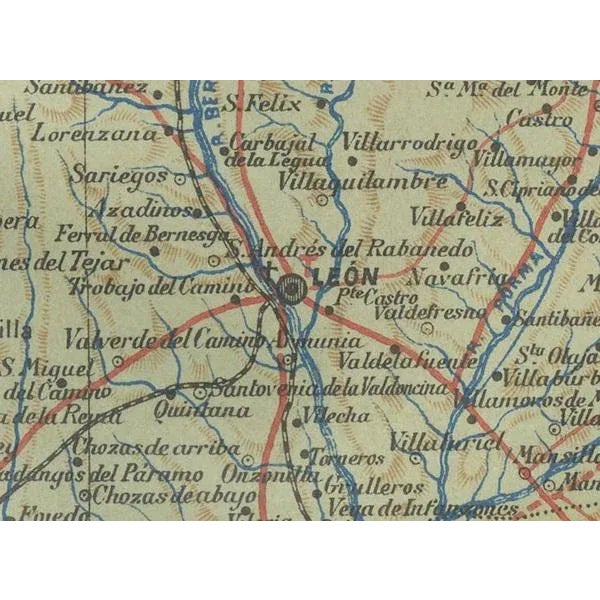 1900 - 1909 Map of Castilla Y Leóns Mountainous Province, 1903 For Sale - Image 5 of 7