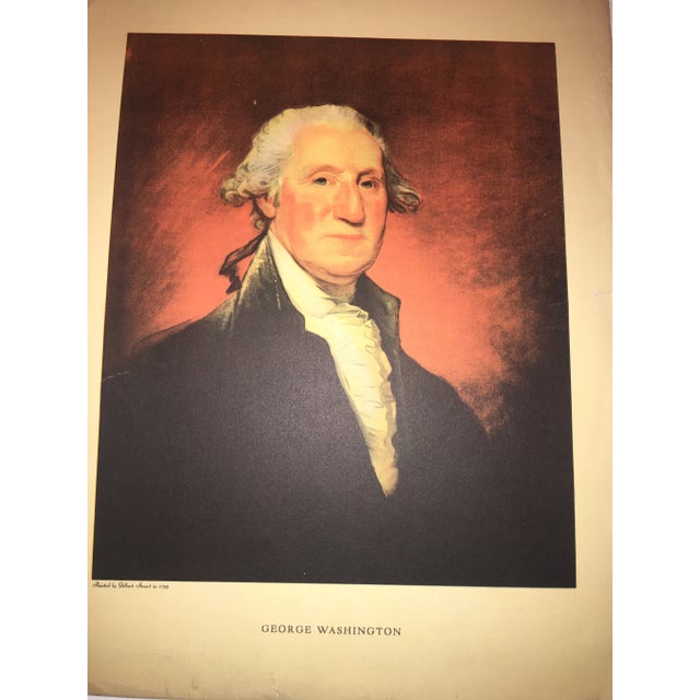 A very beautiful vintage lithograph of George Washington portrait by Gilbert Stuart from a 1795 painting that hangs in The...