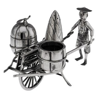 20th Century Chinese Export Silver Condiment Set, 1900s, Set of 3 For Sale