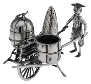 20th Century Chinese Export Silver Condiment Set, 1900s, Set of 3