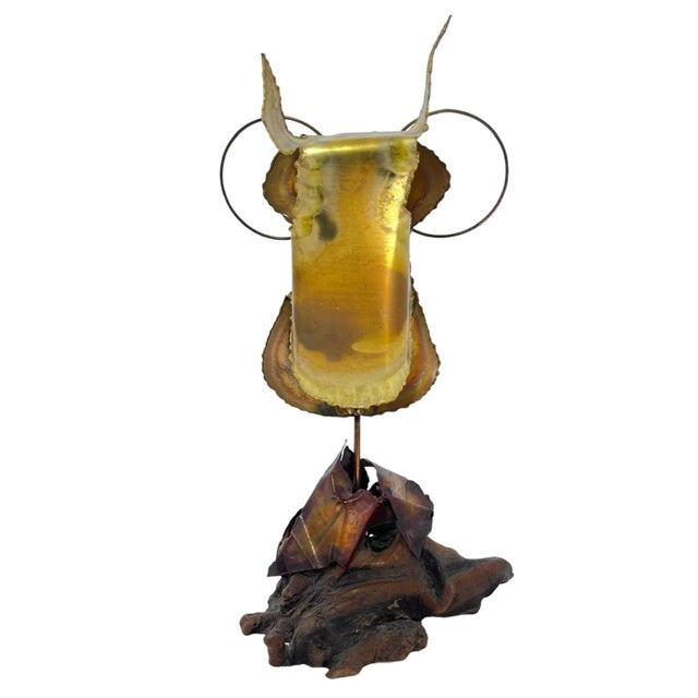 Brutalist 1970s Brass Owl Sculpture For Sale - Image 3 of 6