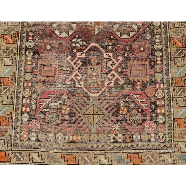 Early 20th Century Antique Caucasian Shirvan Rug With All-Over Floral Motifs on a Brown Field For Sale - Image 4 of 11