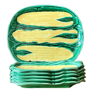 Vintage Regency Corn Cob Platter and Plates - Set of 6