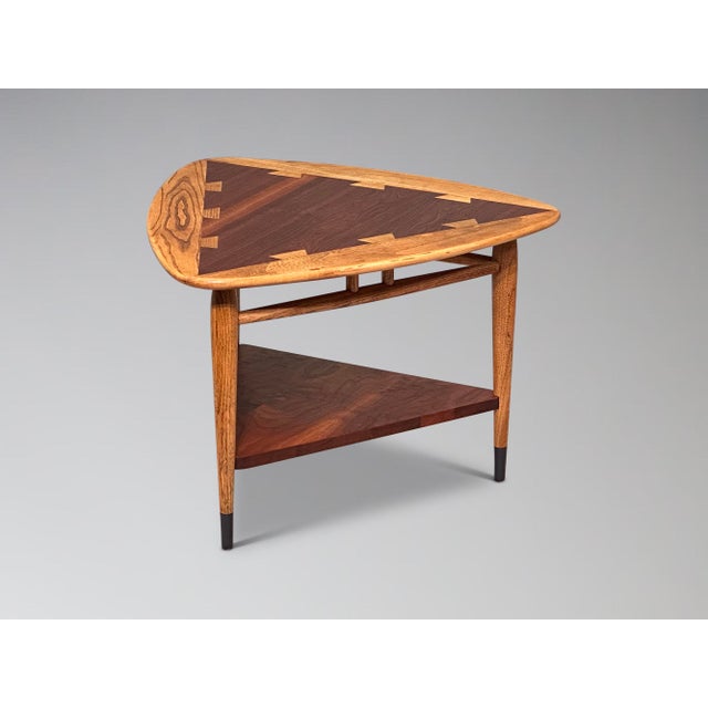 1960s Restored Lane Acclaim Guitar Pick Side Table Triangle Wedge End Table For Sale In Milwaukee - Image 6 of 10
