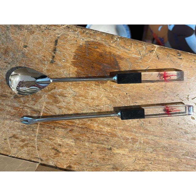 Mid 20th Century Mid 20th Century Swank Lucite Handles With Fishing Lures Bar Tool Set- 4 Pieces For Sale - Image 5 of 6