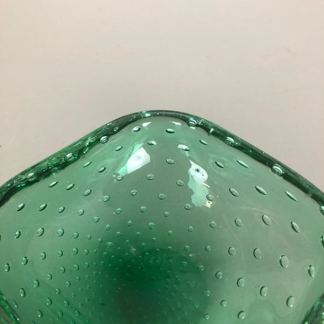 Gold Green Murano Glass Bullicante Ashtray, Italy, 1970s For Sale - Image 8 of 18