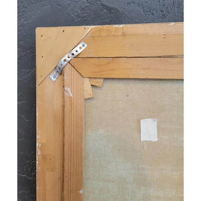 Brown 1950's Abstract Still Life Painting on Canvas With Original Frame For Sale - Image 8 of 9