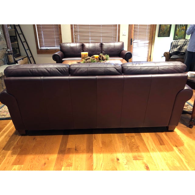 21st Century Ethan Allen Archer Leather Sofas Chairish
