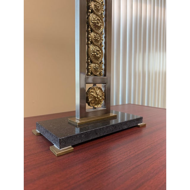Brass Hand-Cast Ormolu Brass Table Torchère With Marble Base For Sale - Image 8 of 8