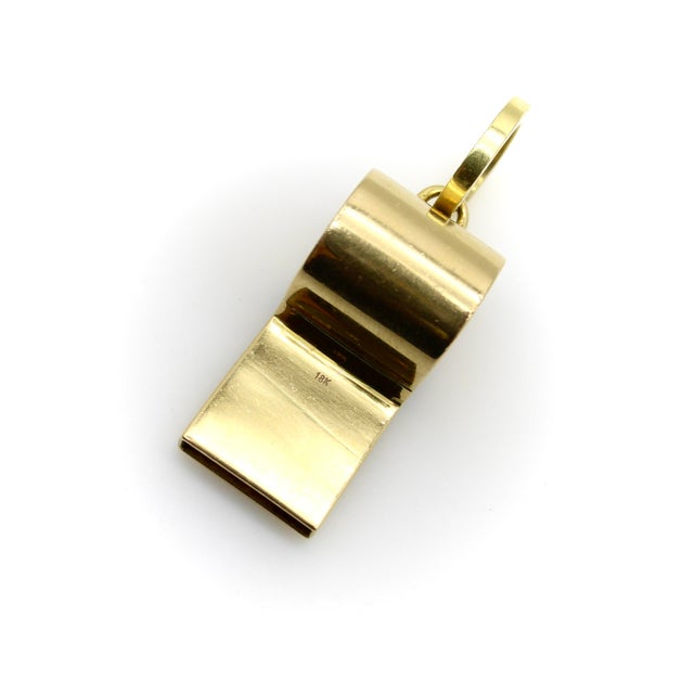 Vintage 18k Gold Large Whistle Pendant Charm For Sale In Los Angeles - Image 6 of 8