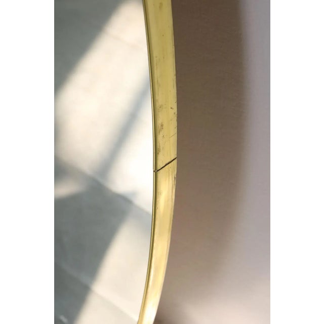 Big Vintage Oval Golden Frame Mirror, 1970s For Sale - Image 3 of 18