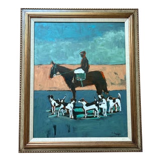 Contemporary Original Painting by Stephen Heigh “Early Morning Hounds Gather” For Sale