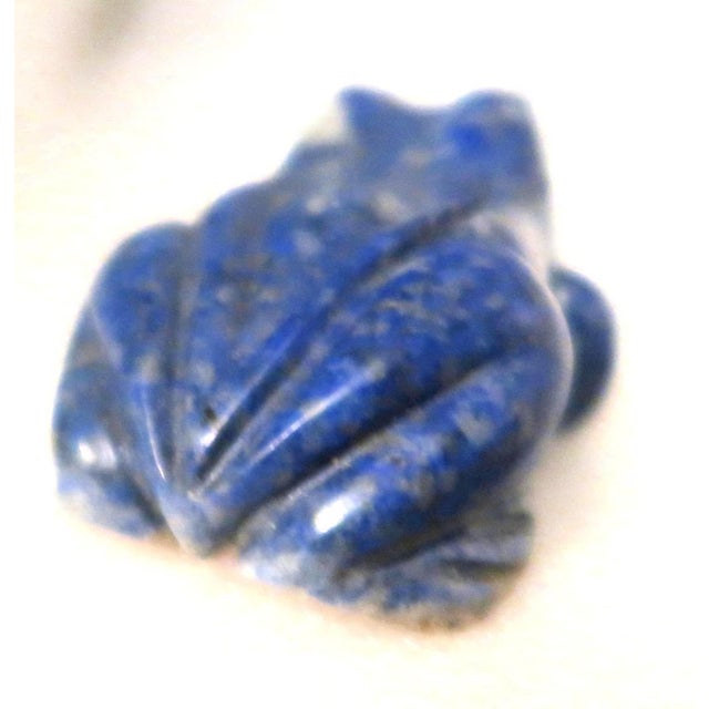 Miniature Well-Carved Frog of Lapiz Lazuli Stone - Frankie the Frog! For Sale - Image 12 of 17