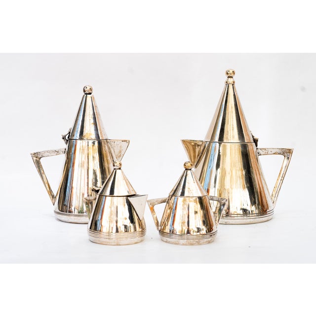 Art Deco Silvered Brass Cans, 1920s, Set of 4 For Sale - Image 10 of 10