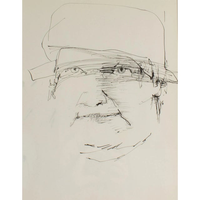 A 1960s abstract ink drawing by the American artist James L. Bruch (1942-2023). Unsigned, this drawing depicts a man...