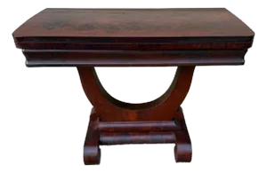 Antique American Empire Flame Mahogany Game Table