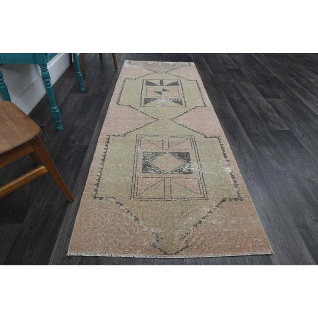 Textile 1970s Vintage Handmade Wool Cotton Orange Runner Rug For Sale - Image 7 of 11