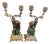 Antique Fo Dog Candleholders in Majolica and Bronze, 1800, Set of 2 For Sale
