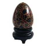 Small Vintage Cloisonne Egg Incense Holder on Stand For Sale
