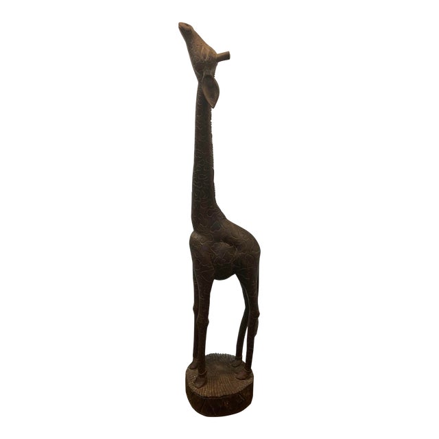 Giant Giraffe Wood Sculpture Chairish