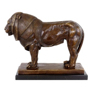 Bronze Lion Sculpture in the style of Rembrandt Bugatti For Sale