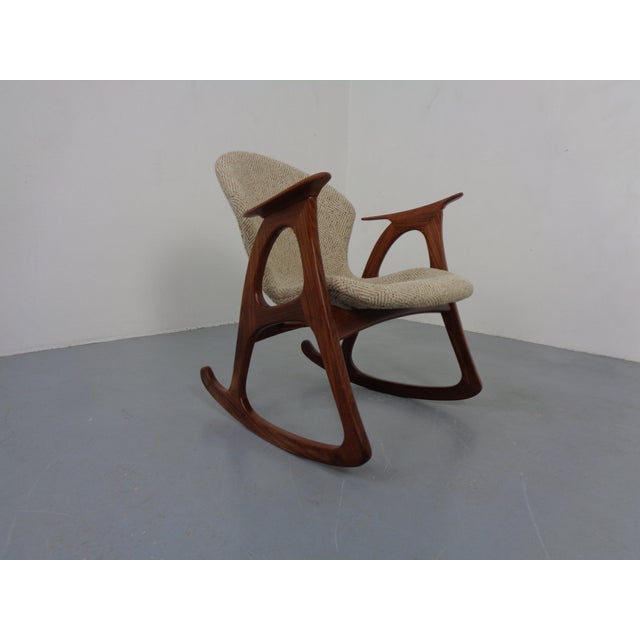 Mid-Century Modern Teak Rocking Chair by Aage Christiansen for Erhardsen & Andersen, Denmark, 1960s For Sale - Image 3 of 18