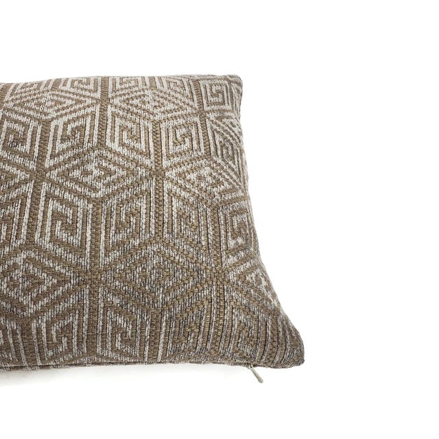 Schumacher F. Schumacher Cosmati Chenille in Smoke Pillow Cover - 12" X 20" Light Gray and Dark Gray Geometric Pattern Cushion Case For Sale - Image 4 of 5