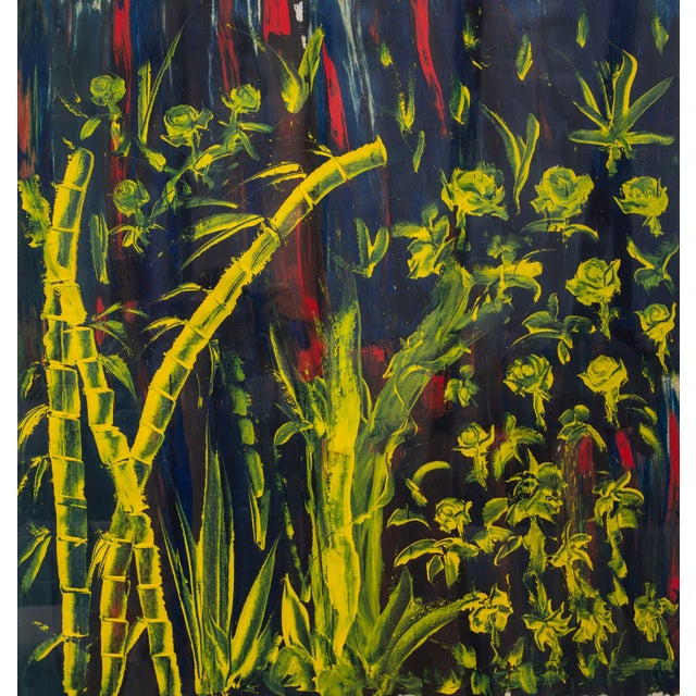 Chef de Mulu, Yellow Rose, Acrylic on Paper For Sale - Image 6 of 6