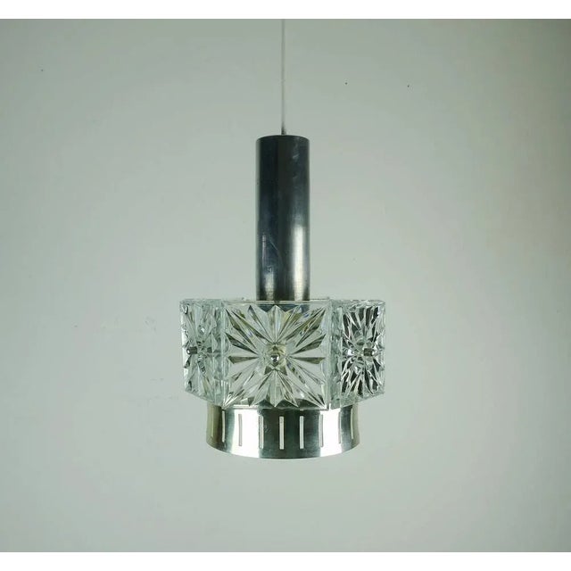 Mid-Century Hanging Lamp in Crystal Glass and Metal, 1960s For Sale - Image 11 of 11