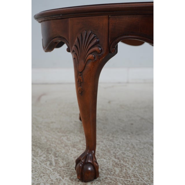 Mahogany Shell Carved Ball & Claw Coffee Table For Sale - Image 9 of 12