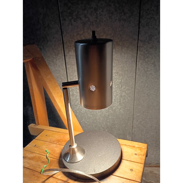 Custom Made Brushed Nickel Desk Lamp For Sale In San Diego - Image 6 of 10