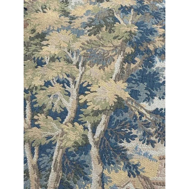 Vintage French Aubusson Style Jacquard Hunting with Hounds Tapestry, 1970s For Sale - Image 11 of 18