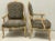 This is a 1970s pair of Italian bergere chairs. The frames are carved pine, and the vintage upholstery is in very good...