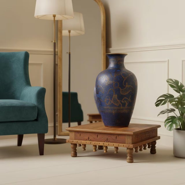 Vintage Decorative Teak Wood 18" Square Riser | Transitional Style Display Tray | Rustic Farmhouse Riser For Sale In Houston - Image 6 of 7