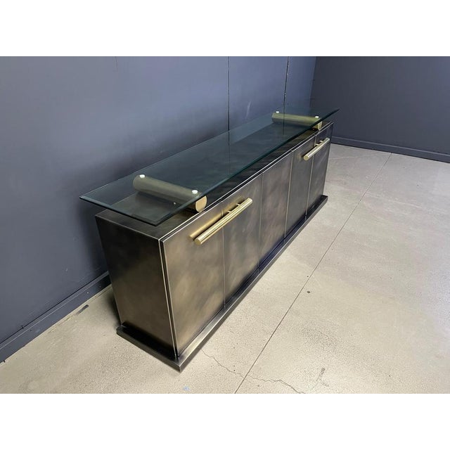 Vintage Brass Credenza attributed to Belgochrom, 1980s For Sale - Image 10 of 14
