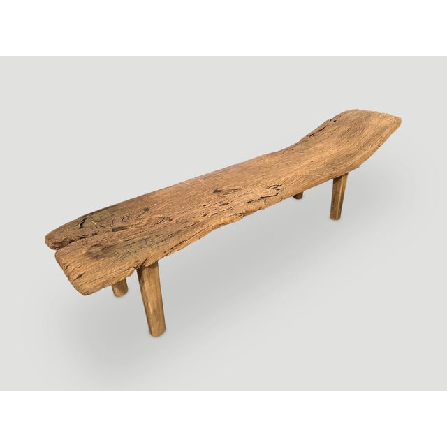 Andrianna Shamaris Impressive Teak Wood Bench or Chaise For Sale - Image 17 of 18