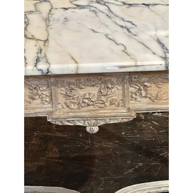 French 19th Century Louis XVI Carved and Bleached Center Table For Sale - Image 3 of 9