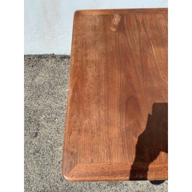 Brown Mid Century Modern Square Wood Coffee Table Vintage Accent For Sale - Image 8 of 9