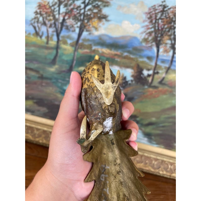 Brass Vintage Brass Toned Pheasant Bird Sculpture With Long Tail - Decorative Metal Figurine For Sale - Image 8 of 11