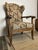 Back ears armchair from the Biedermeierzeit, oak, with historical folding mechanism in wrought iron, three-stage...